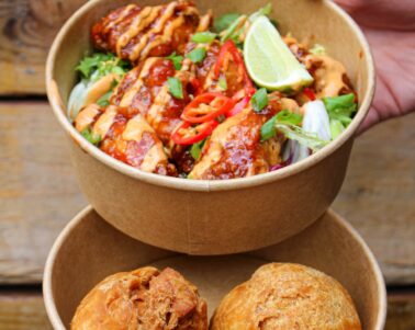 Jerk Junction chicken and bread